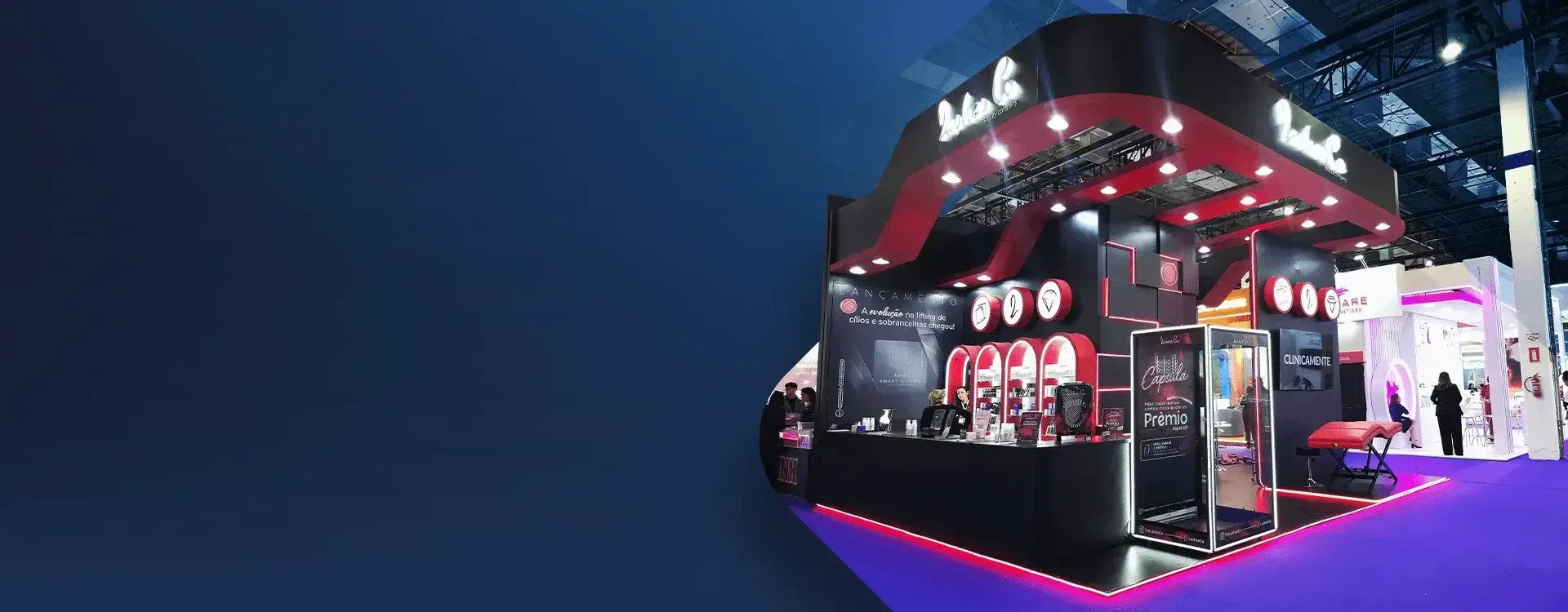 Estande personalizado produzido pela Projetando Eventos